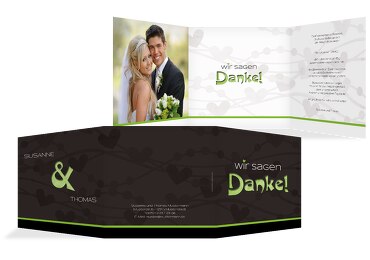 Hochzeit Dankeskarte wilde Herzen