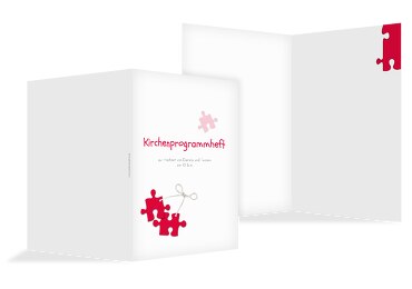 Hochzeit Kirchenheft Umschlag Puzzleteile