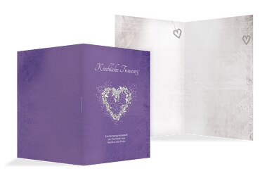 Hochzeit Kirchenheft Umschlag glamour heart