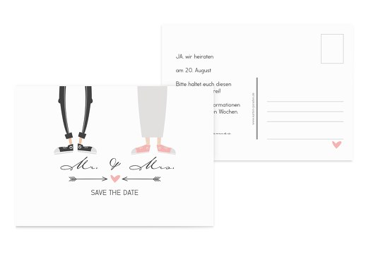 Save-the-Date Pärchen Weiß 148x105mm