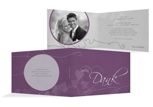 Hochzeit Dankeskarte ewiges Band LilaFlieder 148x105mm