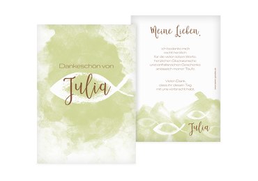 Taufe Dankeskarte Aquarelltraum