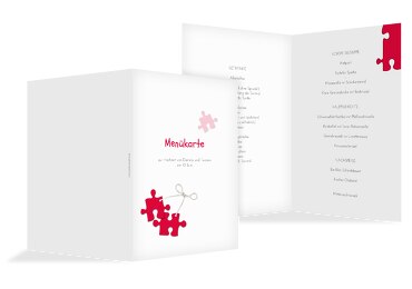Hochzeit Menükarte Puzzleteile