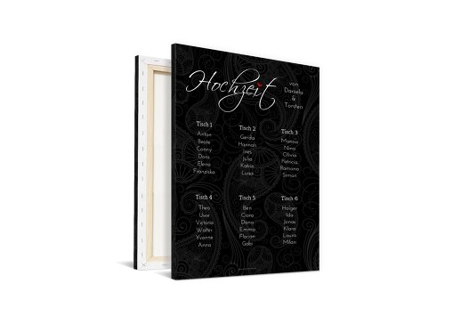Sitzplan Traumhochzeit Schwarz 400x600mm