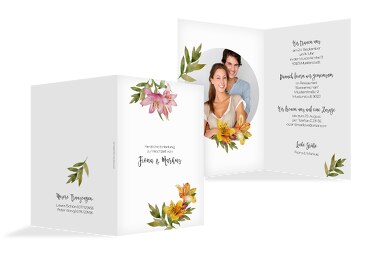 Hochzeit Einladung Blumendeko