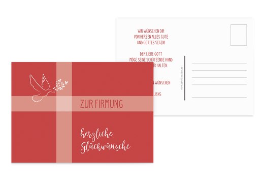Glückwünsche zur Firmung Glaubensbote DunkelMattRot 148x105mm