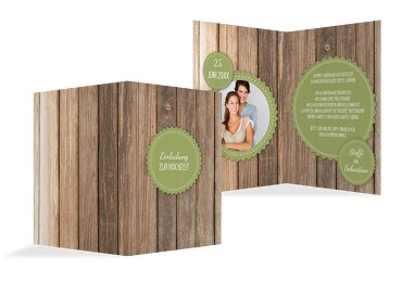 Hochzeit Einladung Vintage Holz