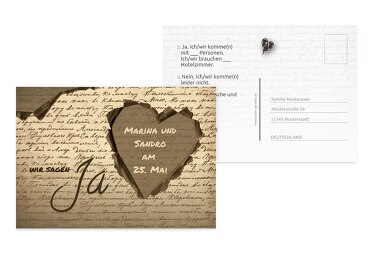 Hochzeit Antwortkarte Herzensgedicht