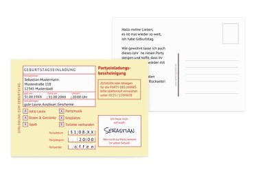 Einladung Partyeinladungsbescheinigung