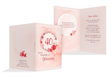 Geburtstagseinladung Aquarell Rosen 40