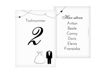 Tischnummer dress and suit