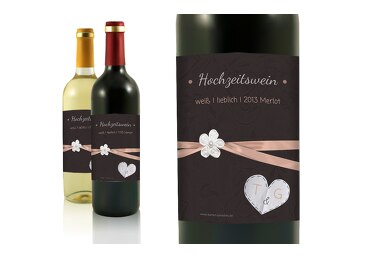 Hochzeit Flaschenetikett sanfte Blüte