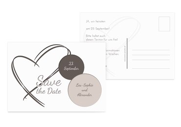 Hochzeit Save-the-Date Doppelherz