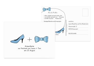 Antwortkarte High Heel und Fliege
