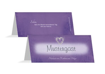 Hochzeit Tischkarte glamour heart