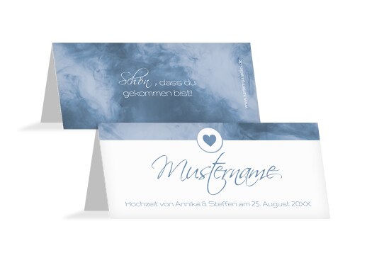 Hochzeit Tischkarte Sanft MattBlau 100x44mm
