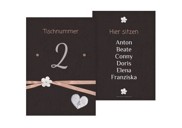 Tischnummer sanfte Blüte