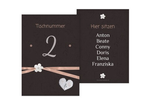Tischnummer sanfte Blüte PastellHellRot 105x148mm