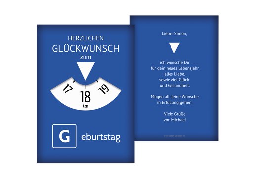 Glückwunschkarte Parkuhr Blau 105x148mm