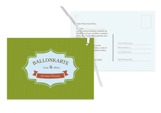 Ballonkarte Harmonie ApfelGrün 148x105mm