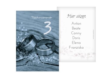 Tischnummer Eheringe