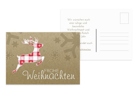 Grußkarte Rentiergruß Rot 148x105mm