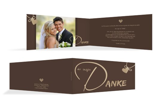 Hochzeit Dankeskarte natürlich Ja braunmatsch 215x105mm