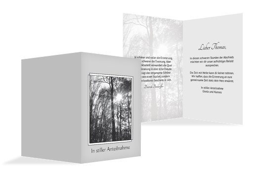 Kondolenzkarte Wald Grau 105x148mm