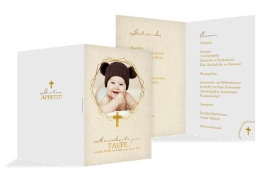 Taufe Menükarte Goldrausch