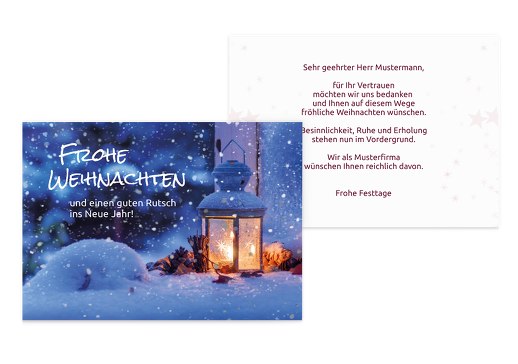 Weihnachten Grußkarte Laterne WeinRot 148x105mm