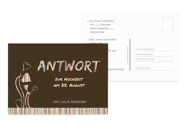 Hochzeit Antwortkarte Wir heiraten