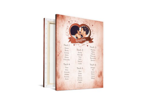 Sitzplan Herz dunkelorange 400x600mm