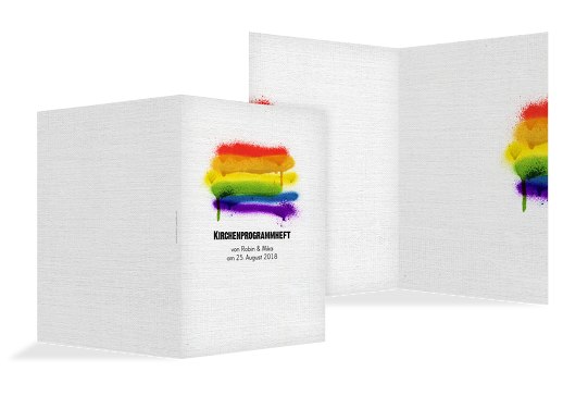 Kirchenheft Umschlag Regenbogenliebe Weiß 148x210mm