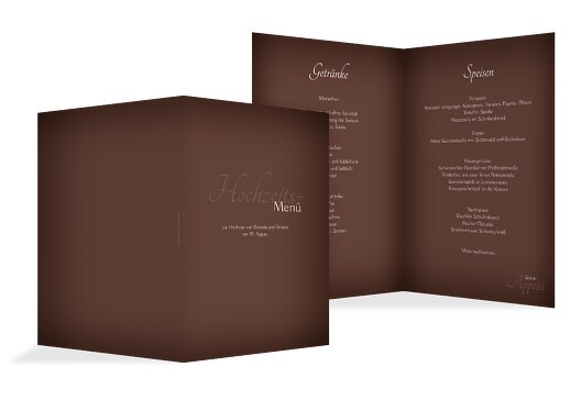 Hochzeit Menükarte ewige Verbindung braunmatsch 148x210mm