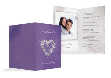 Hochzeit Einladung glamour heart