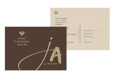 Hochzeit Antwortkarte natürlich Ja