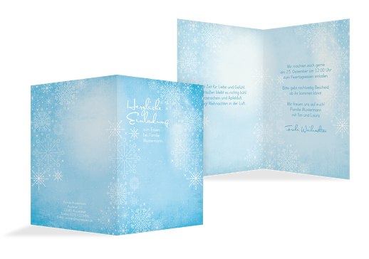 Einladung Wintertraum Hellblauleuchtend 105x148mm