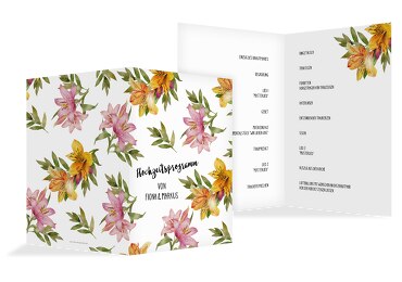 Hochzeit Kirchenheft Umschlag Blumendeko