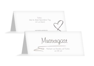 Hochzeit Tischkarte Doppelherz