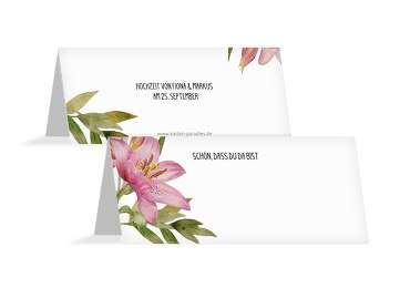 Hochzeit Tischkarte Blumendeko