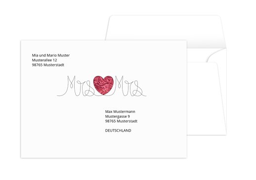 Umschlag Mrs&Mrs PinkLeuchtend 161x114mm