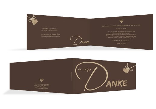 Hochzeit Dankeskarte 2 natürlich Ja braunmatsch 215x105mm