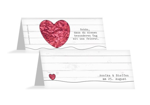 Hochzeit Tischkarten Mr&Mrs PinkLeuchtend 100x44mm