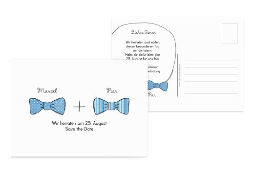 Save-the-Date Fliegen HellBlau 148x105mm