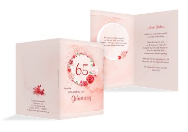 Geburtstagseinladung Aquarell Rosen 65