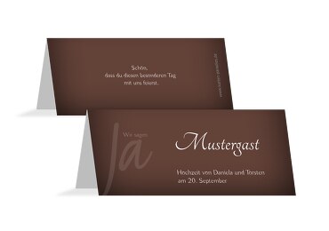 Hochzeit Tischkarte ewige Verbindung