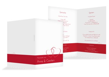 Hochzeit Menükarte Herzensband