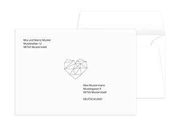 bedruckter Umschlag straight heart