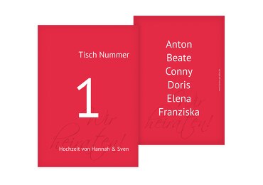 Tischnummer Liebesbrief