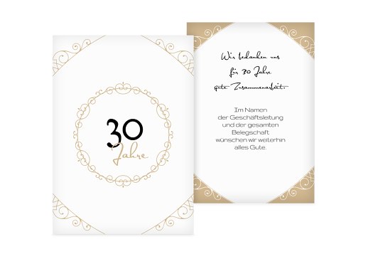 Jubiläumskarte edle Ornamente Beige 105x148mm